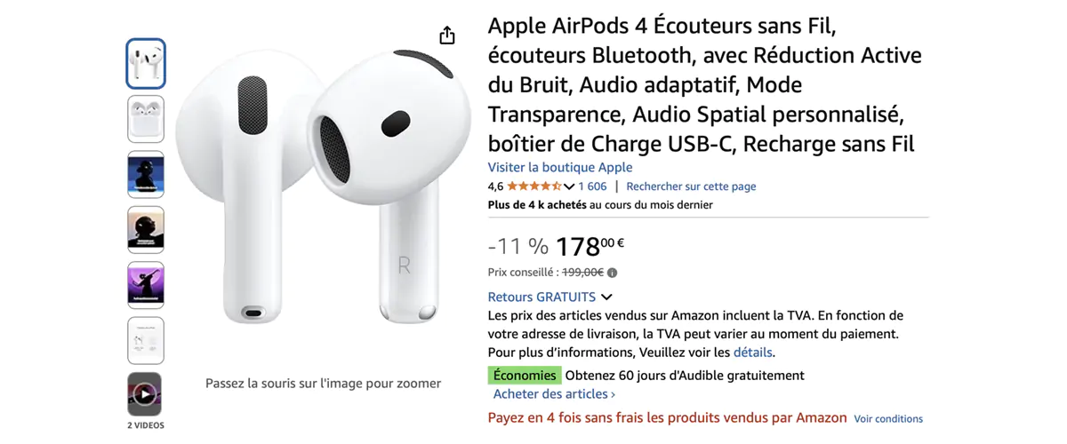 Réduction de prix AirPods ANC